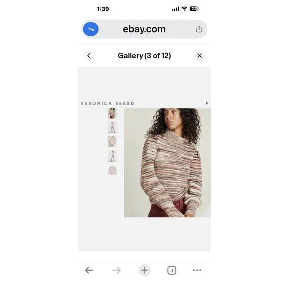 VERONICA BEARD Sweater Women sz Lg ALSTON Soft Mock Neck Pullover NWOT Tan Brown - Picture 2 of 5